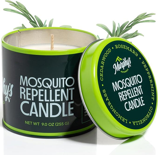Murphy's Naturals Mosquito Bug Repellent Candle for Outdoor Patio, Citronella & Essential Oils, Soy/Beeswax Blend, 30-Hour Burn Time, 9 oz, 1-Pack