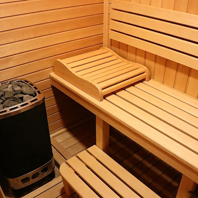 LTCCDSS Hemlock Wood Sauna Headrest, Ergonomic Neck Support Pillow for Infrared/Steam/Barrel Sauna Rooms, Premium Sauna Accessory for Deep Relaxation & Muscle Recovery (15.73" L x 13.38" W)