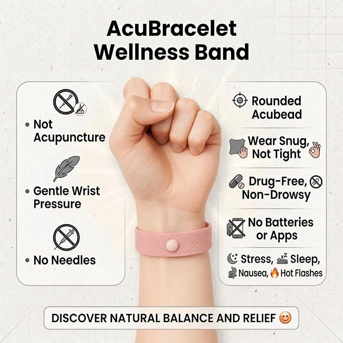 Menopause Relief Wristband for Hot Flashes & Night Sweats – Perimenopause Stress & Mood Support – Natural Hormonal Balance Aid