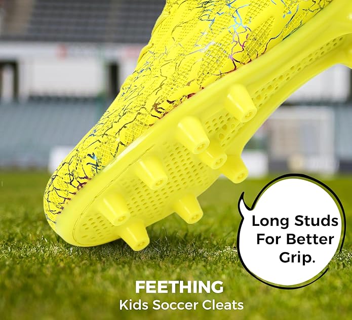 Grils Boys Soccer Cleats Youth Firm Ground FG Football Shoes Lightweight Breathable Outdoor Trainning Sport Shoes for Little/Big Kids