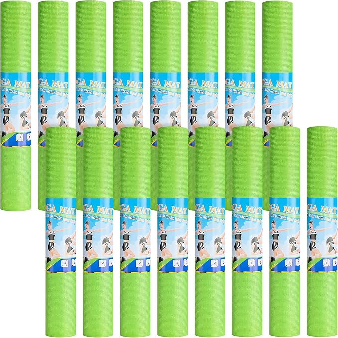 3 mm Thin Yoga Mats Bulk, Lightweight PVC Exercise Mats Non Slip Workout Fitness Pads for Yoga Pilates Stretching Classes Gym Home Studio, Easy to Clean