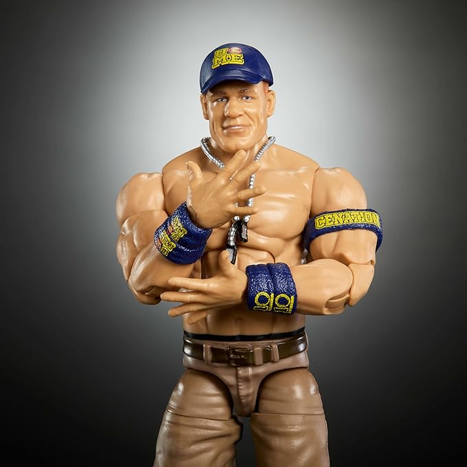 Mattel WWE Elite Action Figure & Accessories, Greatest Hits 2025 Series, 6-inch Collectible John Cena with 25 Articulation Points & Swappable Hands