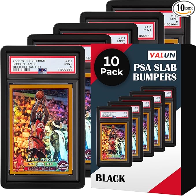 10 Pack Black Slab Guards Fits PSA & CGC & TAG Slabs - PSA Slab Protector Hard TPU PSA Slab Guard for Graded Cards – PSA Slab Bumper Guard for graded slabs – Slab Protector for PSA Cards