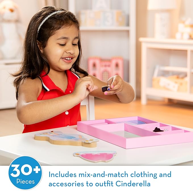 Melissa & Doug Disney Cinderella Magnetic Dress-Up Wooden Doll Pretend Play Set (30+ pcs)