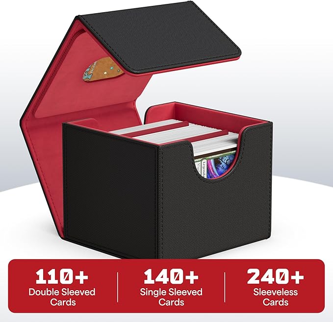 ZLCA 4 PCS MTG Commander Deck Box, Card Deck Box for Trading Card, Holds 110+ Double Sleeved Cards Fits for Magic Cards TCG CCG (Multicolor)