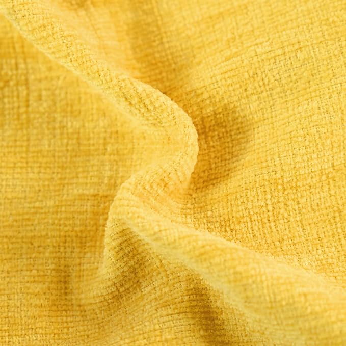 CaliTime Decorative Throw Pillow Covers 24 X 24 Inches Mustard Yellow | Pack of 2, Cozy Chenille Cushion Cases for Sofa Bed Living Room Farmhouse Home