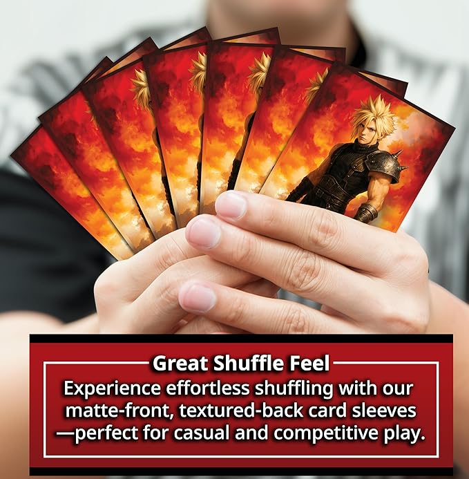 Anime Mercenary Soldier Card Sleeves 100 Pack – Compatible with MTG & TCGs – Perfect for Cloud Final Fantasy Commander Decks – Premium Card Game Sleeves for Magic