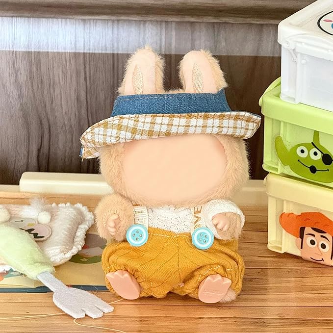 Doll Cloth Set for 17cm Dolls,Stylish Outfit Yellow Overalls Designer,Cute Cloth for Dress up Unique Style (Doll Not Included)