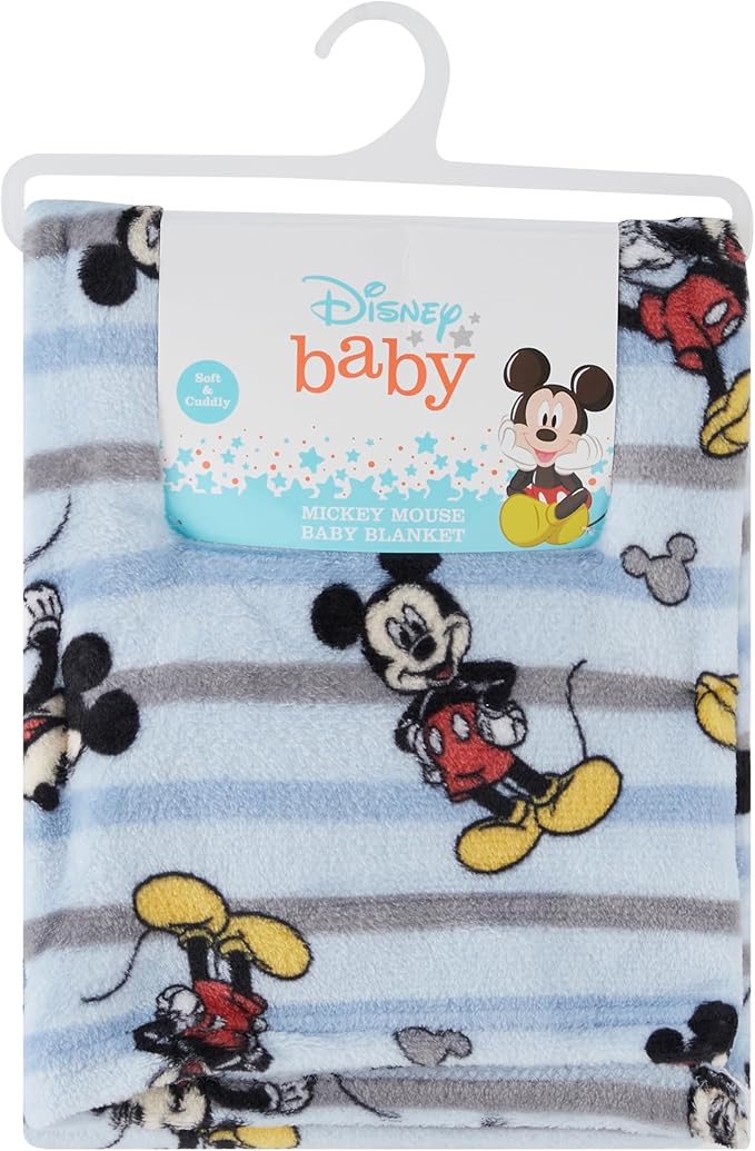 Disney Characters Flannel Fleece Baby Blanket - Soft & Cozy 30x40 Inches, Featuring Mickey Mouse, Minnie Mouse, Winnie The Pooh, and Dumbo