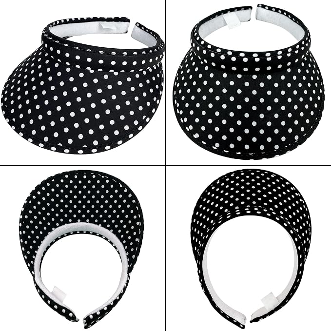2 Pack Sun Visor Hats Women Men Clip On Wide Brim Visors Hat Outdoor Sports Golf Beach Travel Tennis Caps