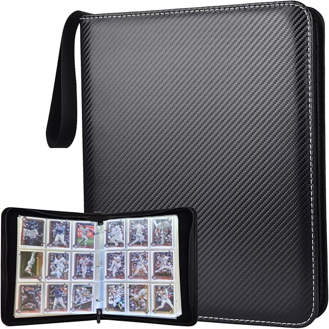 Portable 9-Pocket Trading Card Binder, Holds 720 Cards with 40 Removable Double-Sided Sleeves, Baseball Card Binder Card Storage Organizer Album for Boys, Girls, Sports & Game Cards
