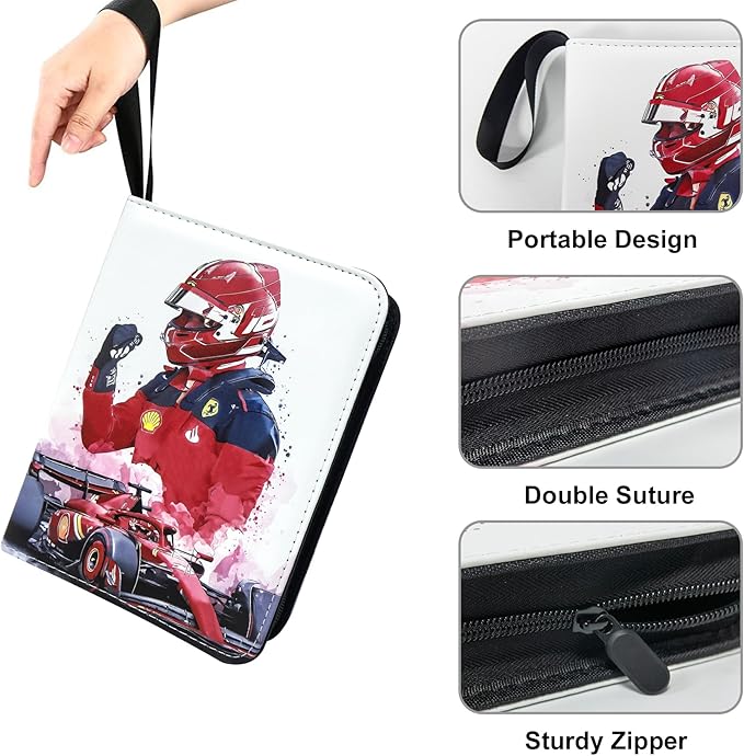400 Pockets Race Card Binder for Trading Cards,Portable Waterproof Storage Bag with Removable Sleeves for Sports Cards Collectors