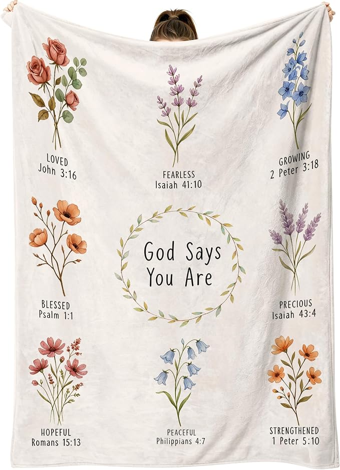 COMFAR Christian Gifts for Women Faith, Inspirational/Religious/Spiritual/Baptism Gifts for Adults/Girl, Soft Throw Blankets for Women/Men, First Holy Communion Gifts for Girls 40"x 50"