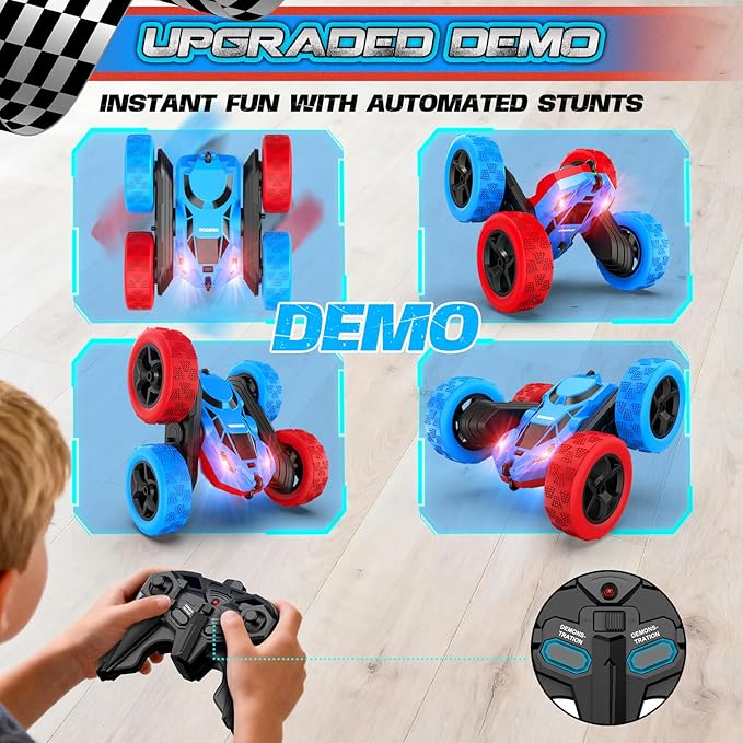 cosone Remote Control Car,RC Cars Toys for 6-12 Year Old Boys, Off Road RC Stunt Car 4WD 360° Rotating Remote Control Cars for Kids, Boys Girls Gifts for Birthday Gift