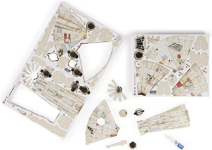 4D Build Star Wars Millennium Falcon 3D Model Kit, 𝖲tar Wars Gifts, Ѕtar Ｗars Toys Desk Decor for Star Ｗars Fans & Collectors, Adults & Teens 12+