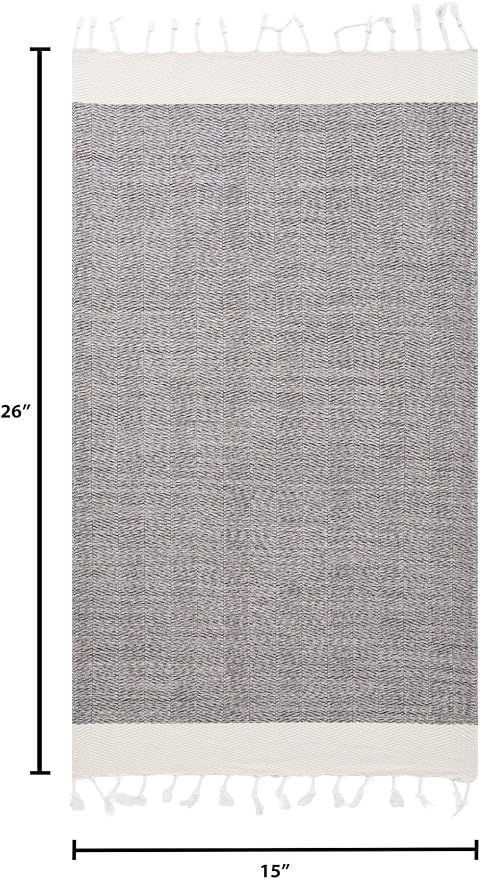 BAY LAUREL Turkish Hand Towel – Pack of 2 | Soft & Absorbent Decorative Towels for Bathroom, Hand, Face, Hair, Gym, Yoga, SPA, Kitchen & Tea | Boho Decor (Beige, Herringbone 15x26 Inches (Set of 2)