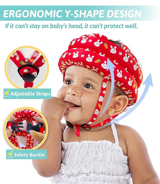 Baby Helmet for Crawling Walking - Baby Head Protector No Bumps and Soft Cushion Infant Baby Safety Headguard I Toddler Helmets 1-2 Years Old, 6-12 Months
