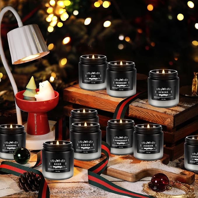 Scented Candles Set - 24 Pack Black&White Men Candles for Home Scented, 3.5 oz, Aromatherapy Soy Candle Gifts Set for Men, Birthday, Valentine, Anniversary, June Holiday Present for Him, Dad, Husband