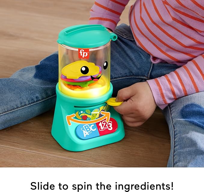 Fisher-Price Baby & Toddler Toy Laugh & Learn Counting & Colors Smoothie Maker Pretend Blender with Music & Lights for Infants Ages 9+ Months