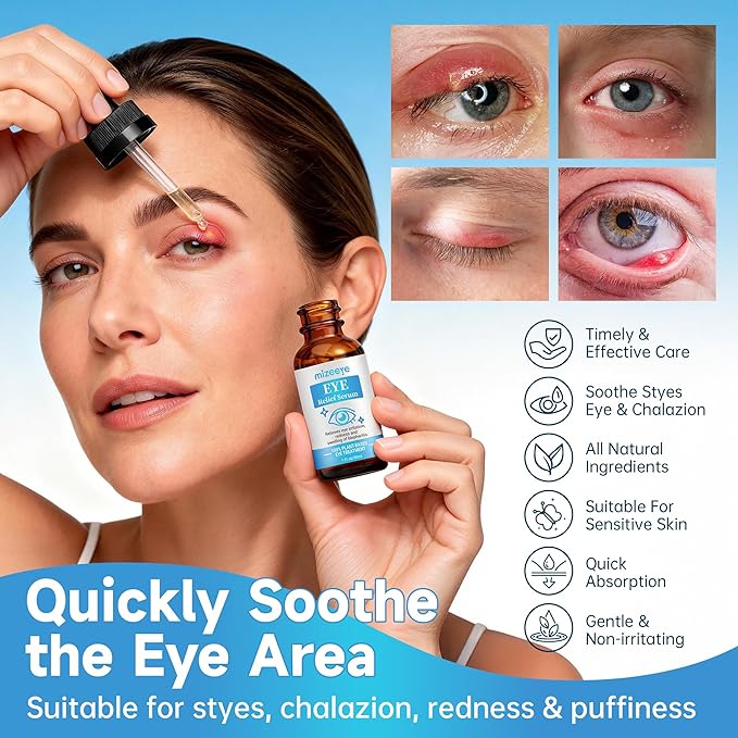 Eye Serum For Chalazion & Blepharitis, 2 PCS Chalazion Remover For Eyelid, Eyelid Serum With Avocado Oil, Sea Buckthorn Oil & Caffeine, Relieve Puffiness and Eye Fatigue