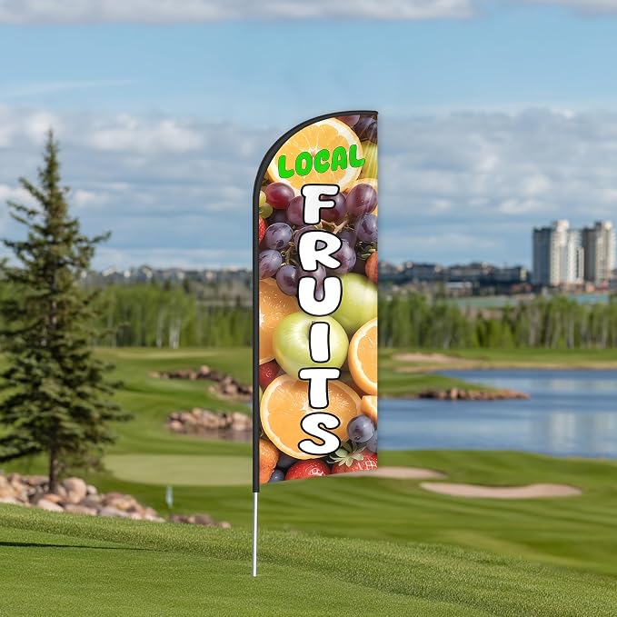 Fruits Feather Flag for Storefronts Fairs,6 FT (Flagpole Not Included) | Business Advertising Flag