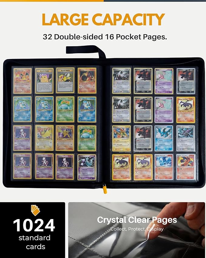 X PRO 1000+ Card Binder - Comes with 200 Card Sleeves | Compatible with TCG, Sports, MTG & More - Ringless Trading Card Binder | 1000 Pockets | TCG Binder (Midnight Blue)