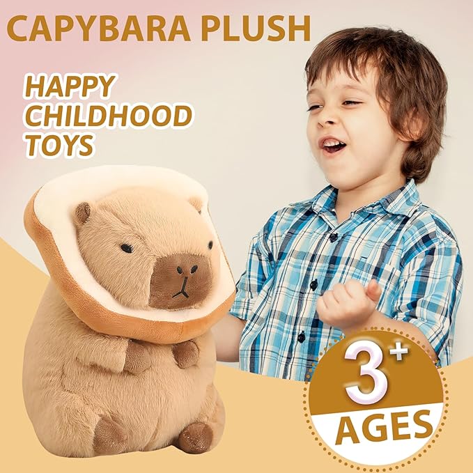 Cute Capybara Plush-15.7Inch Soft Toast Capybara Stuffed Animals Pillow-Kawaii Capibara Animal Plushies Toy,Great Capybara Birthday Present for Girls and Boys