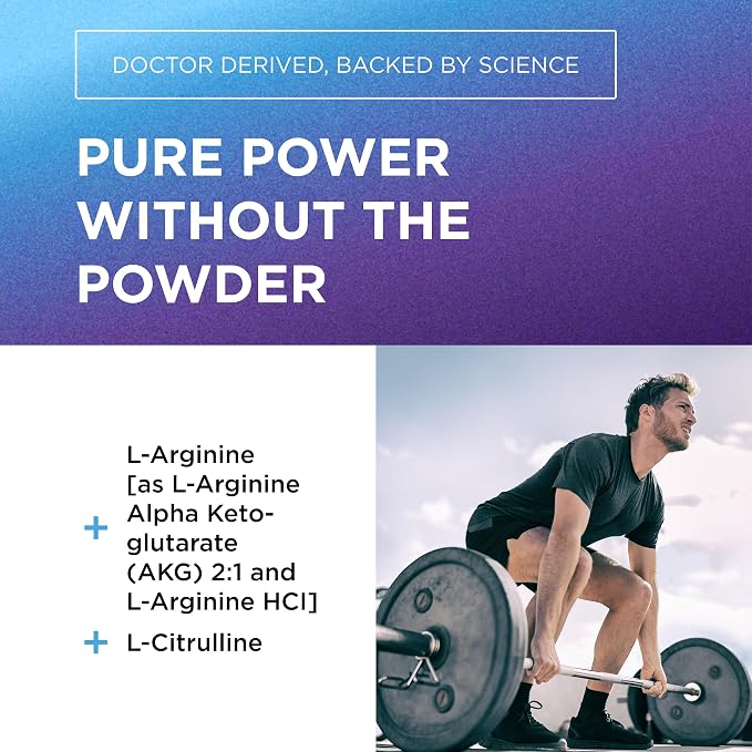 Dr. Emil's Arginine Plus - L Arginine & L Citrulline Malate - High Dose 2500 MG Nitric Oxide Booster for Circulation, Endurance & Workout Pump - Non-GMO