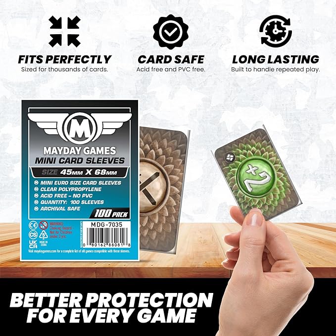 Mayday Games Mini Card Sleeve 45 MM X 68 MM pack of 100