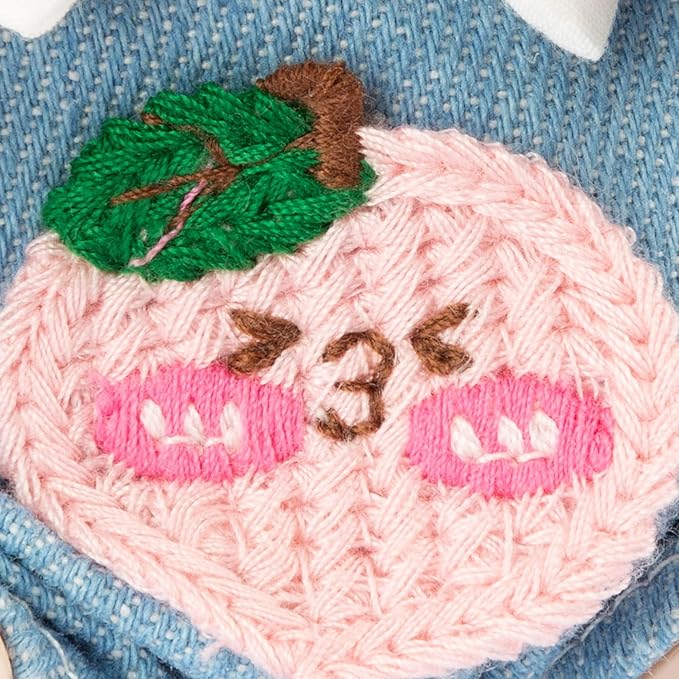 3-Piece Doll Clothes for Labubu & 17cm Dolls – Stylish Fisherman Hat Set, Kawaii Doll Outfits with Accessories for Collectors or Display - Blue Peach (No Dolls)