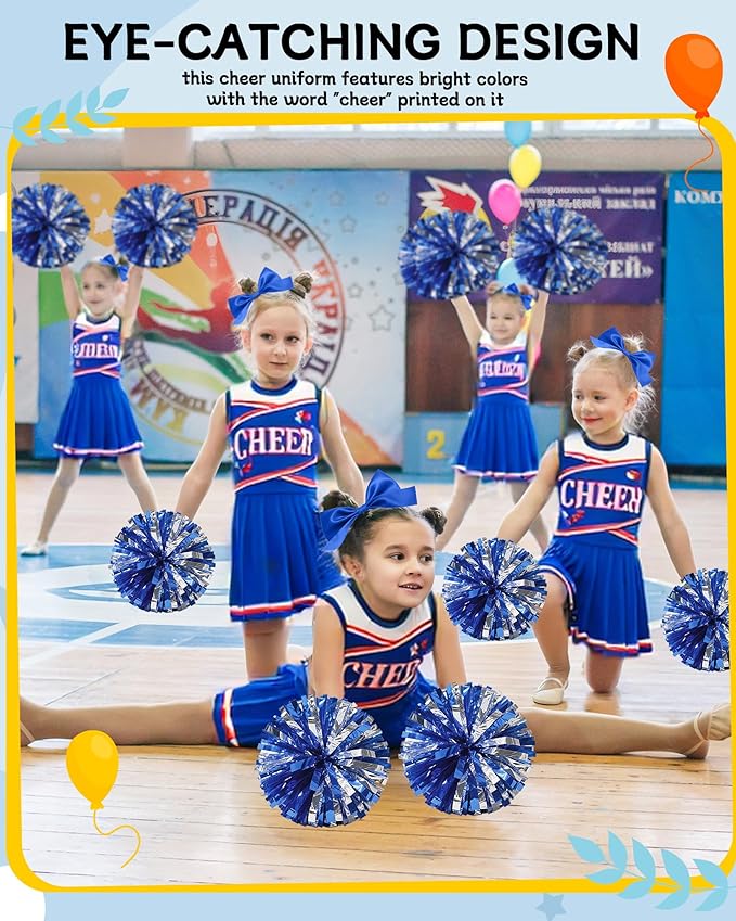 JenPen Cheerleader Costume Set Cheerleading Outfit Cheer Uniform Dress Cosplay for Halloween Party Gifts 3-9 Years