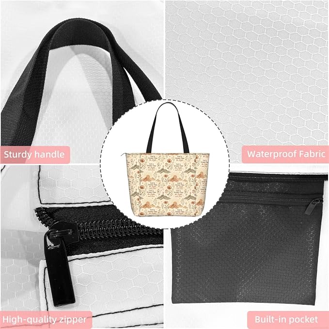 Christian Cross Jesus God Yoga Mat Bag for Women with Mats Bags Carrier Carryall Canvas Tote with Zipper Pocket, Polyester Gym Bag for Yoga Pilates Beach Travel Fitness Workout Gifts for Yoga Lovers