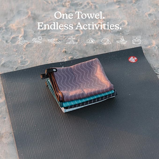 Nomadix Fitness Towel- Microterry Quick-Dry Gym & Yoga Sweat Towel, Odor-Resistant, Ultra Absorbent, Sand & Pet Hair-Resistant, Recycled Material, 30″×16″- Regenerative Black