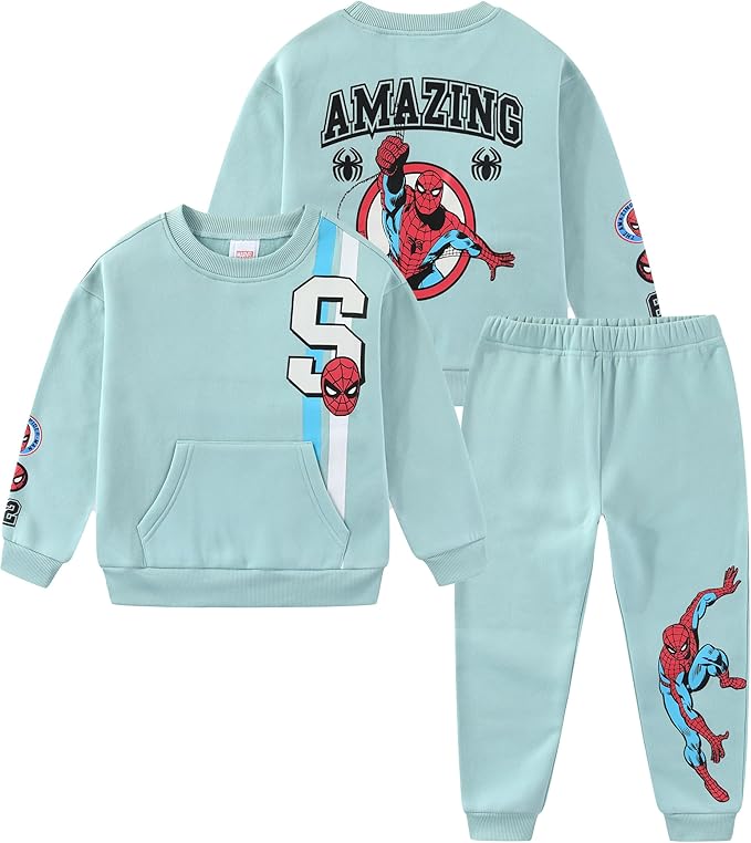 Marvel Spider-Man Boys 2 Piece Sweatshirt and Pant Sets for Toddlers and Big Kids