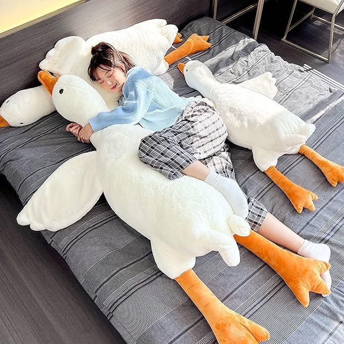 Swan Stuffed Animal, 5.5 lbs Weighted Stuffed Animals Plush Swan Toy Big Goose Weighted Plush Animals Duck Stuffed Animals Plush Pillow Toy Gifts for Kids, 35.43"