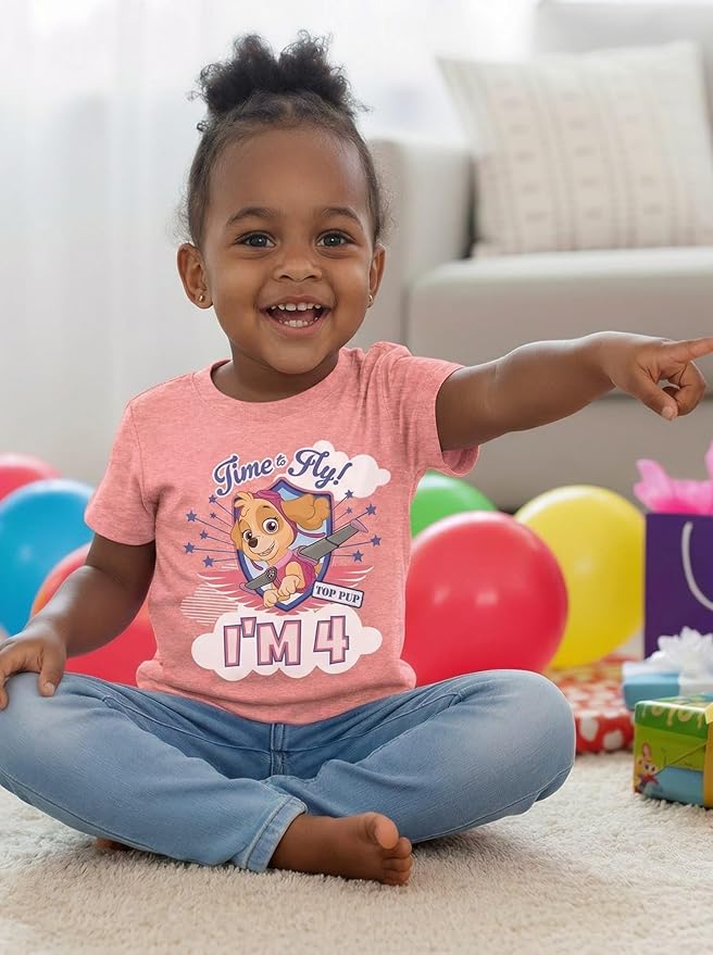 Skye Paw Patrol 4th Birthday Girl Shirt for 4 Year Old Girls - Pup-Themed Party Toddler T-Shirt