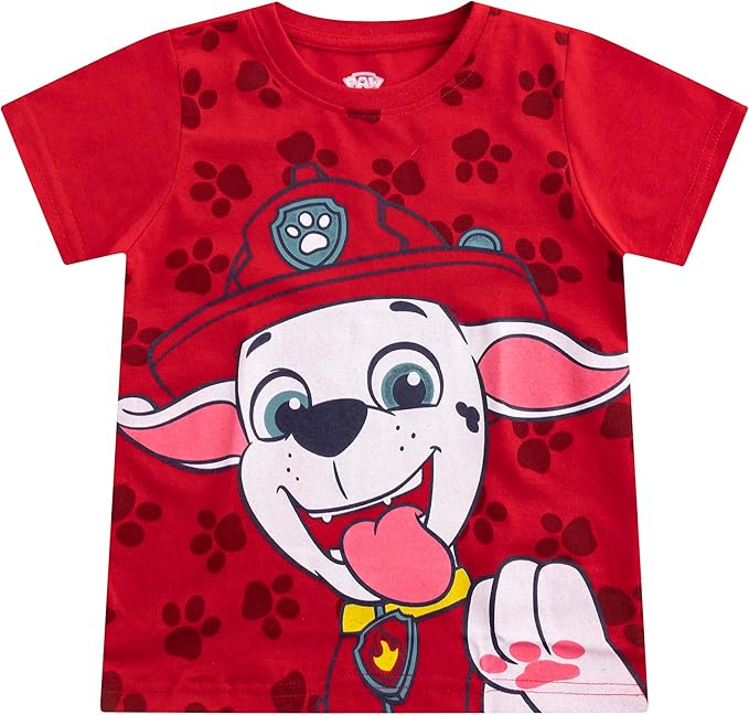 Paw Patrol Nickelodeon Boys 3 Pack Short Sleeve T-Shirt for Toddler and Big Kids