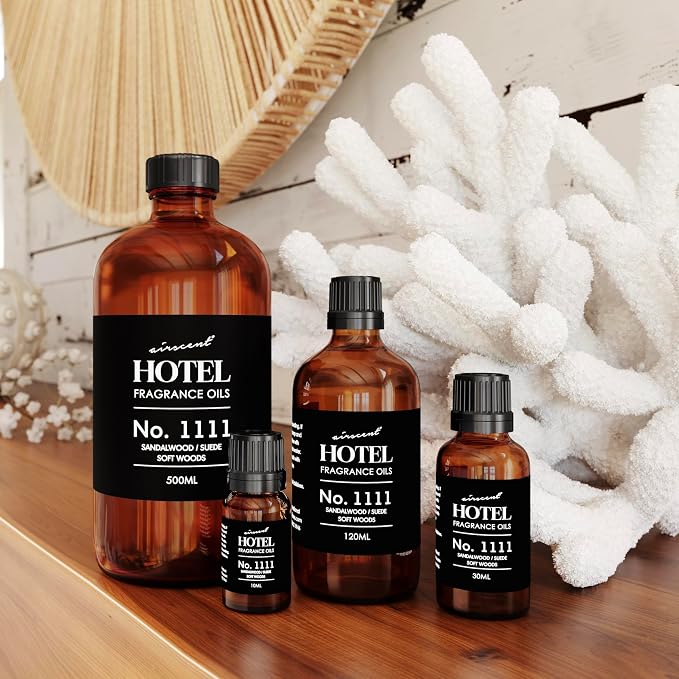AirScent My Way Diffuser Oil No. 1111 Inspired by the 1 Hotel - 10 mL | Sandalwood Suede Soft Woods - Hotel Fragrance Oil for Ultrasonic and Waterless Diffusers and Crafting - 0.34 fl oz Bottle
