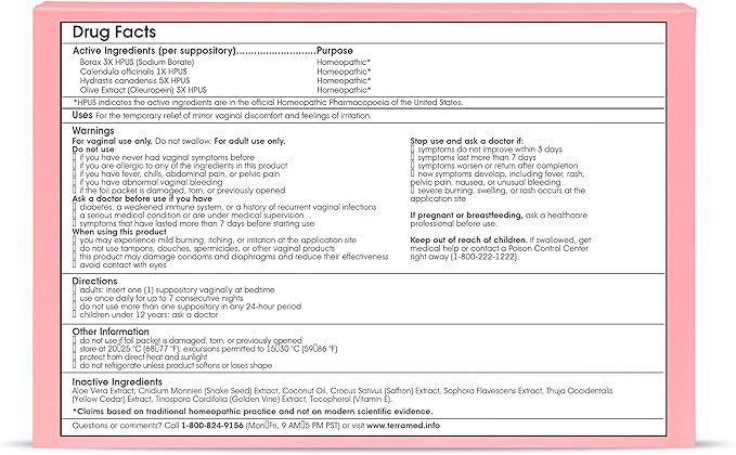 Bacterial Vaginosis Symptoms Relief For Women | Boric Acid Suppositories For Women | Natural Homeopathic for Odor, Itching, Discharge, BV, and Vaginal Microbiota Imbalance | 12 Vaginal Suppositories