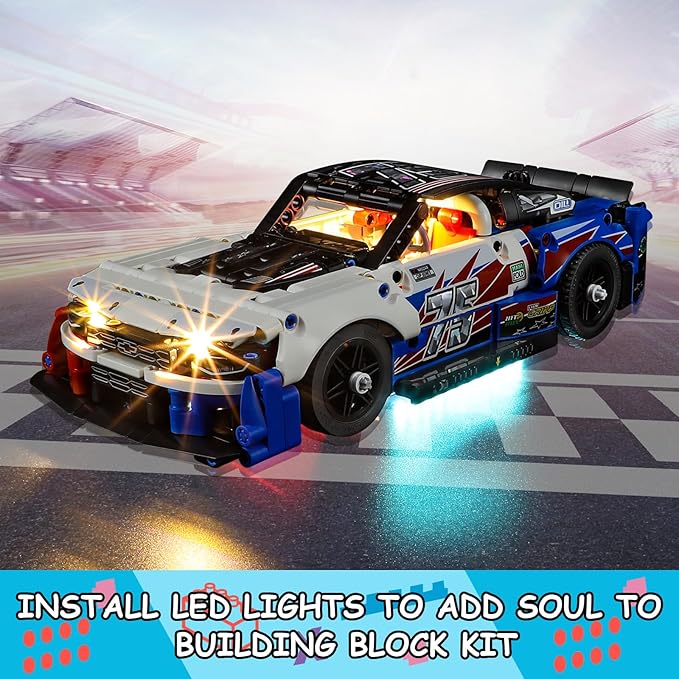 LED Light Kit for Lego 42153 Technic NASCAR Next Gen Chevrolet Camaro ZL1 Set, Compatible with Lego 42153 Building Blocks Model(Not Include Blocks Set)