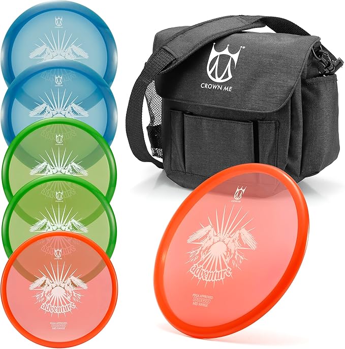 CROWN ME PDGA Aprroved Disc Golf Pro Set with Bag and 6 Discs