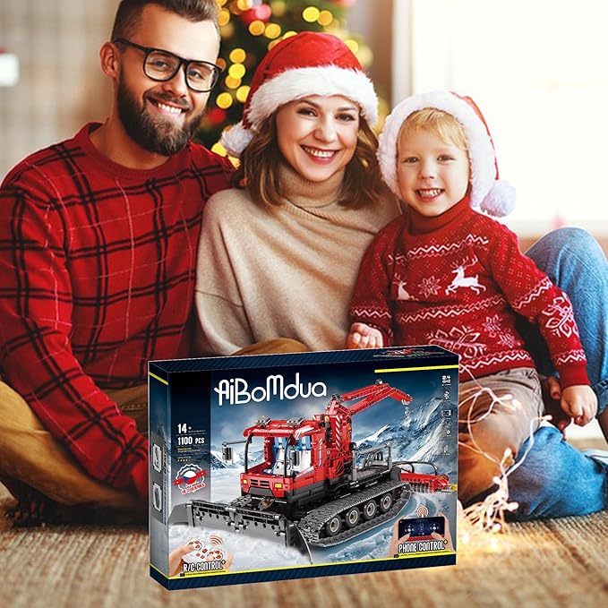 Technic Snow Blower Toys Blocks,2.4G RC Snowplow Truck MOC Building Set for Adults, Men,Collectible Home Decor