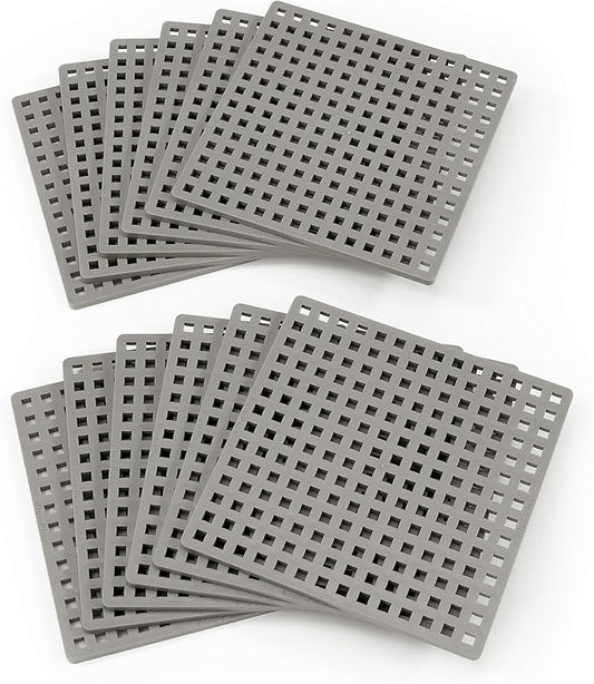 PLUS PLUS – Gray Baseplate, 12 Pack – Base Accessory for Building and displaying Creations, 4.5 X 4.5 inches, Construction Building STEM | STEAM Toy for Kids