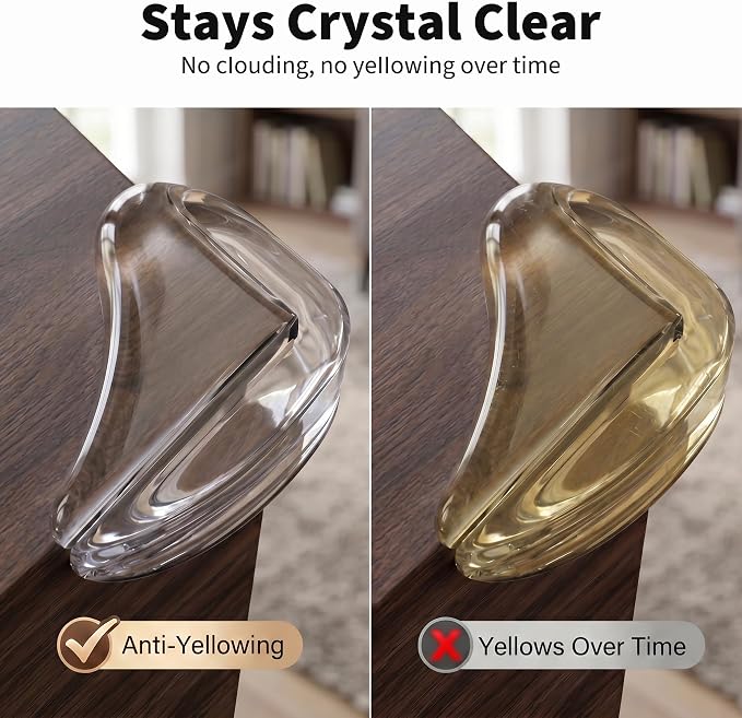 16 Pack Clear Baby Corner Protectors – Teardrop-Shaped Furniture Edge Guards for Baby Proofing – Soft PVC Table Corner Covers for Safety on Tables, Cabinets, Shelves – Childproof Bumpers for Home