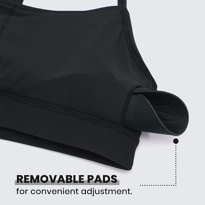 CRZ YOGA Butterluxe Y Back Sports Bras for Women - Padded Racerback Low Impact Spaghetti Thin Strap Workout Yoga Top