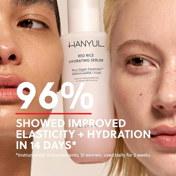 HANYUL Red Rice Hydrating Serum with Vegan Ceramide & Squalane | Korean Face Serum for Plumping Hydration, Radiant Skin Glow, Slow Aging, Firming & Barrier Support | For All Skin Types