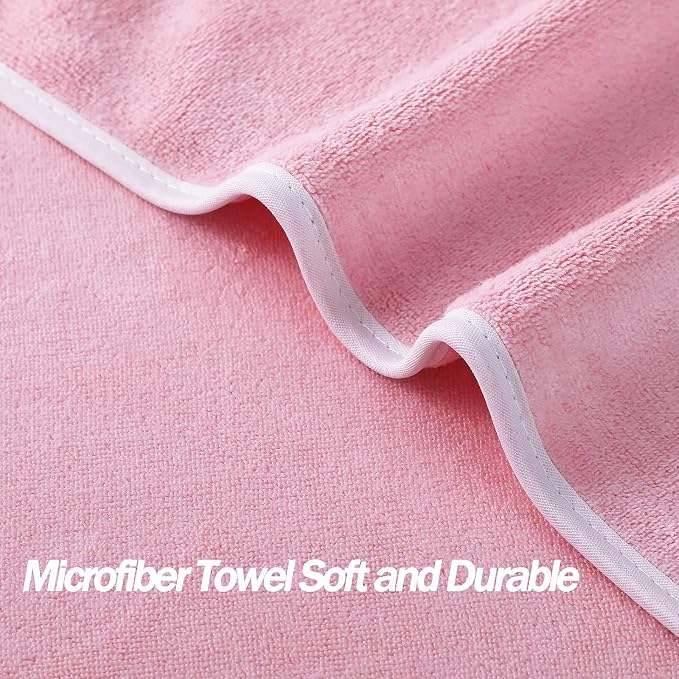 Microfiber Gym Towels Bigger Size Super Soft for Exercise Fitness, Sports, Workout, 380-GSM 15-Inch x 31-Inch Quick-Drying Towels (Pure Teal-Pink-Grey, 3 Pack)