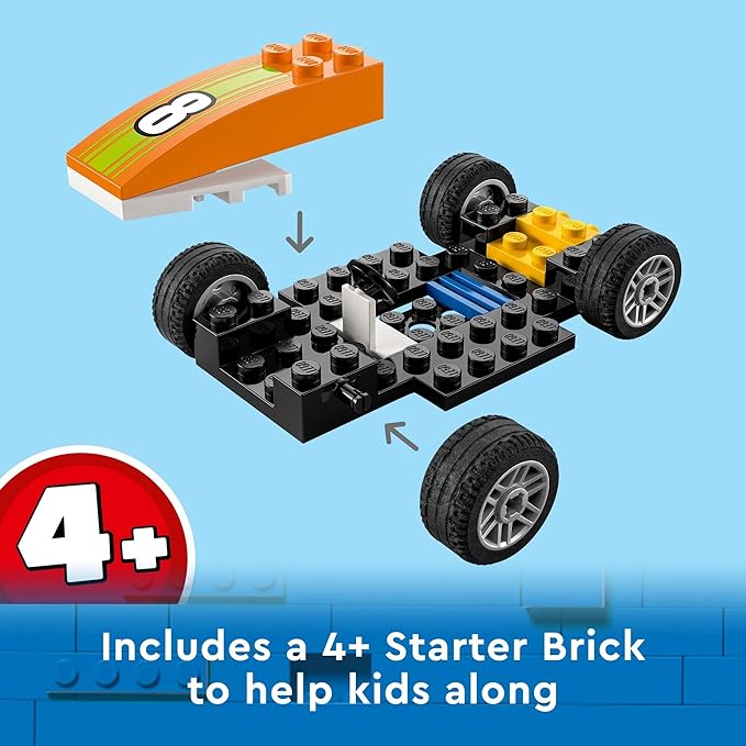 LEGO City Great Vehicles Race Car, 60322 F1 Style Toy for Preschool Kids 4 Plus Years Old, with Mechanic and Racing Driver Minifigures