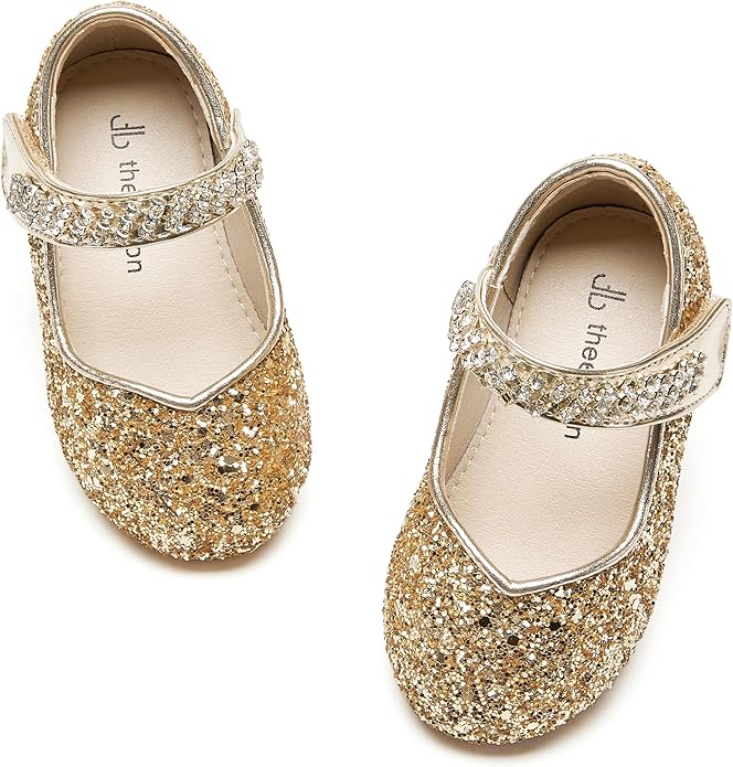 THEE BRON Mary Jane Ballet Flats - Girls' Dress Shoes with Hook & Loop Closure