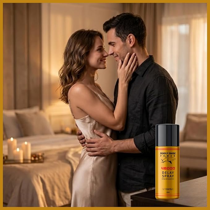 Deadly Shark 48000 Delay Spray for Men with Vitamin E, Male Performance Support Spray for Temporary Sensitivity Reduction, Long Lasting Comfort Formula, 1.52 fl oz (45 ml)